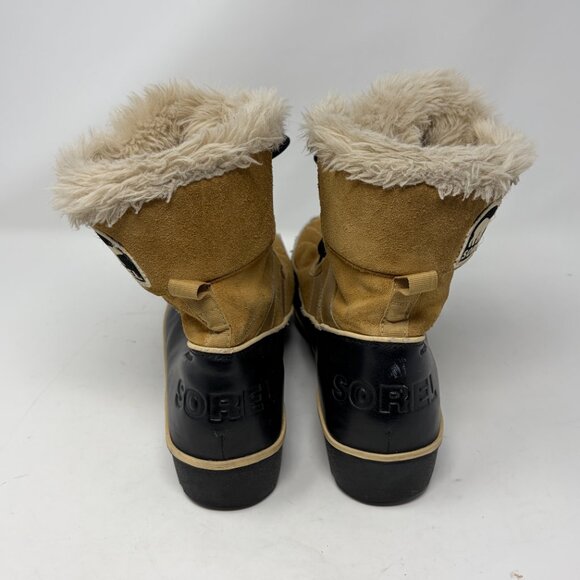 Sorel women's low Tivoli II boots 9.5 tan suede faux fur - Picture 4 of 9